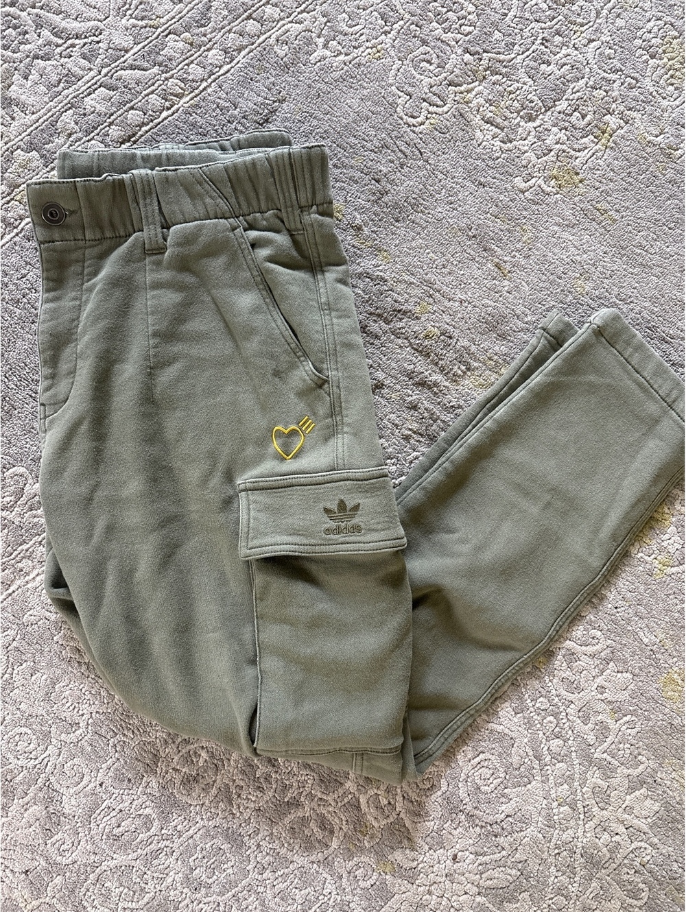 Adidas x human made cargo khaki sweatpants